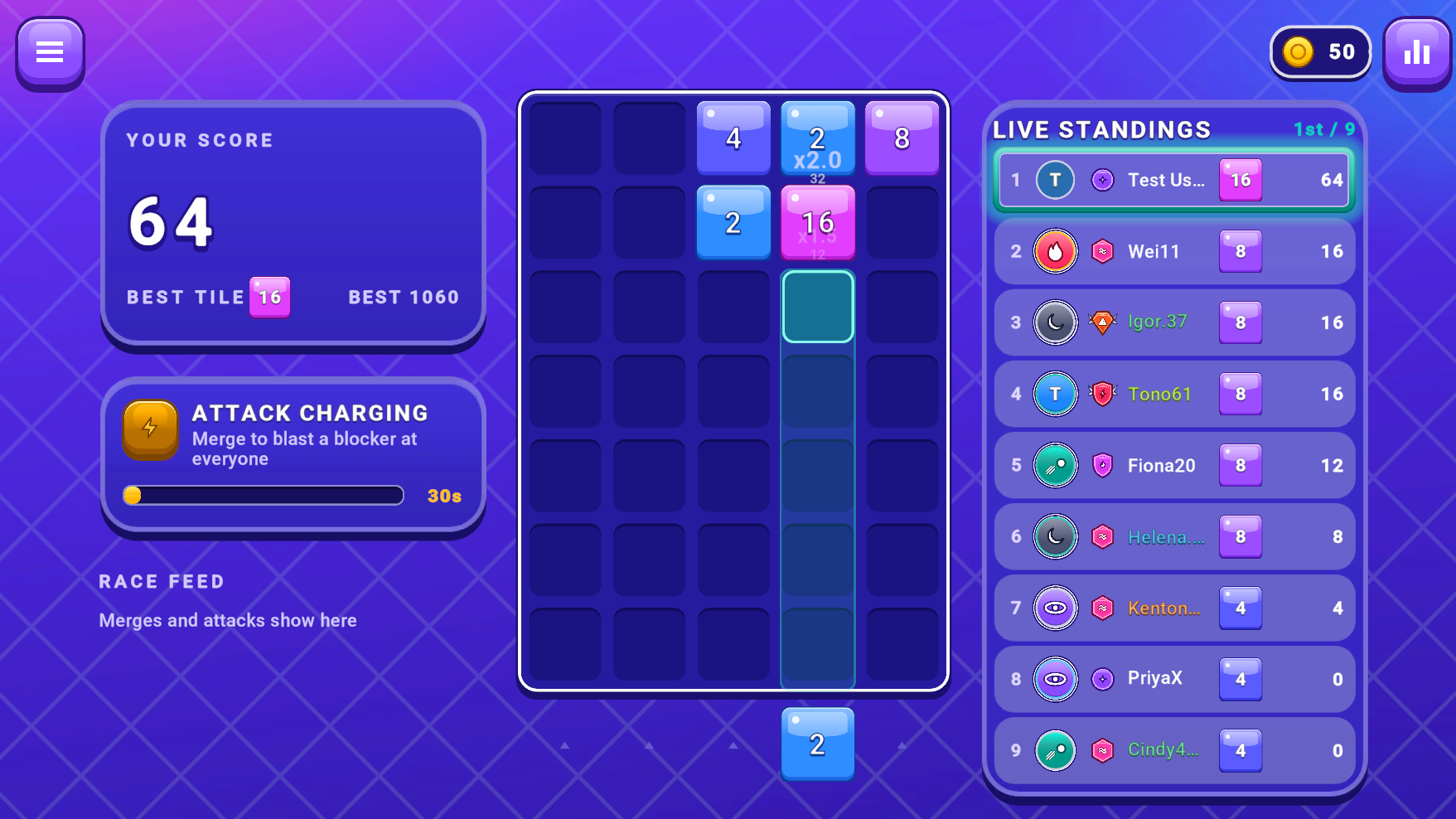 2048 Rush - Multiplayer screenshot 1