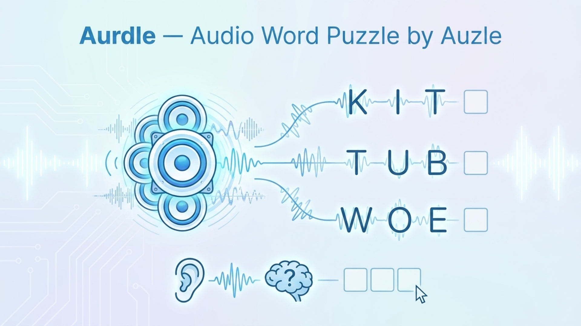 Imagen de portada de Aurdle — Audio Word Puzzle by Auzle