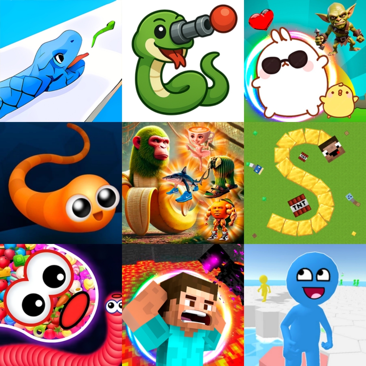 Kleine große Schlangenspiele Spiele