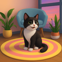 Cartoon cat: naughty kitten