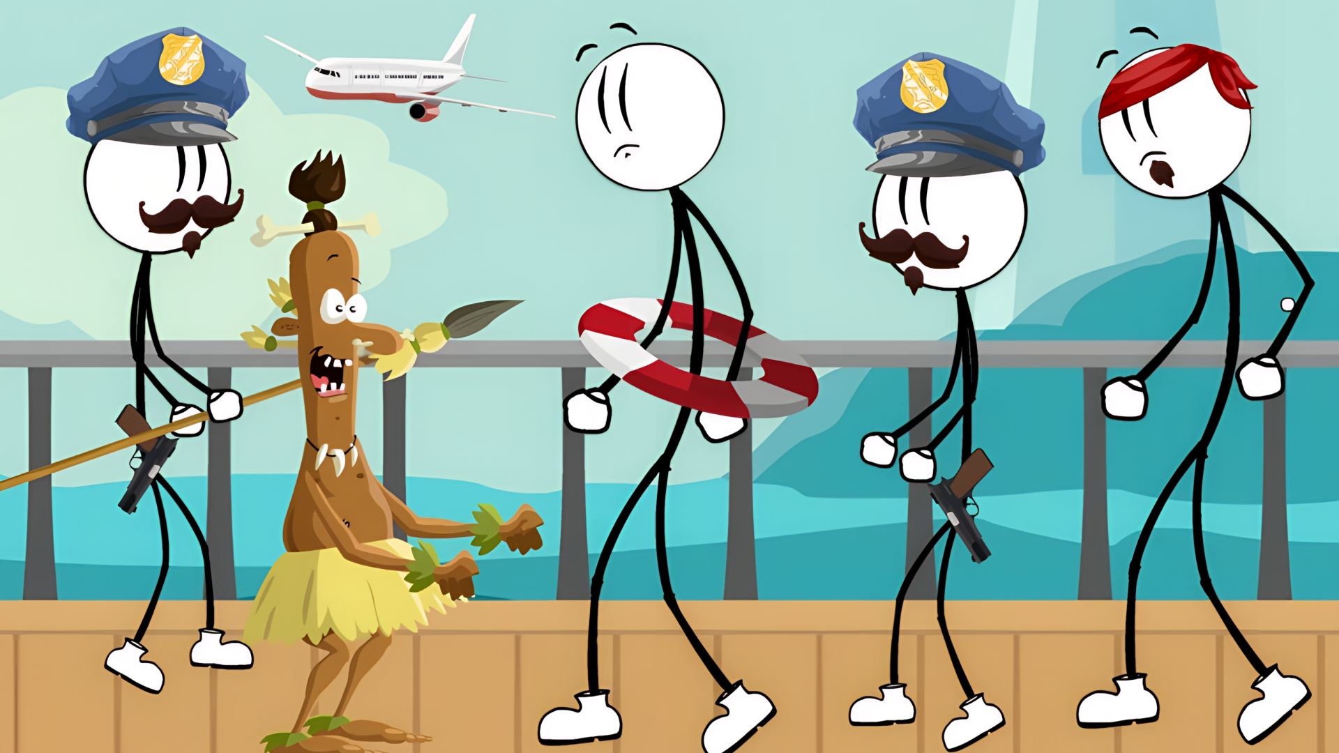 Stickman Escape - Plane and Ship