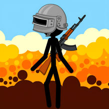 Stickman on the battlefield