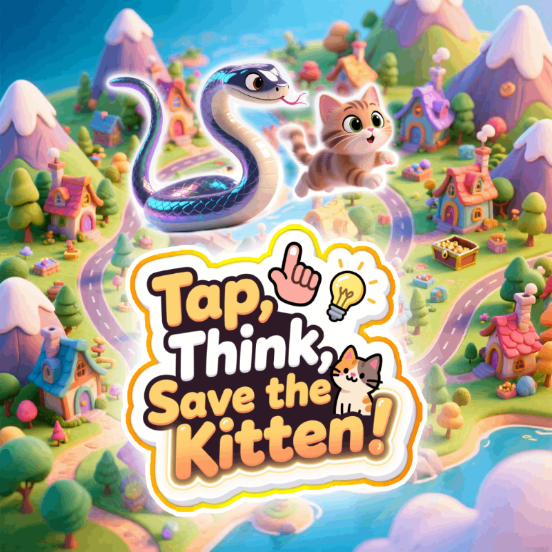 Tap, Think, Save the Kitten! - Snake puzzle game thumbnail