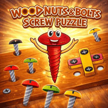 Wood Nuts & Bolts Screw Puzzle