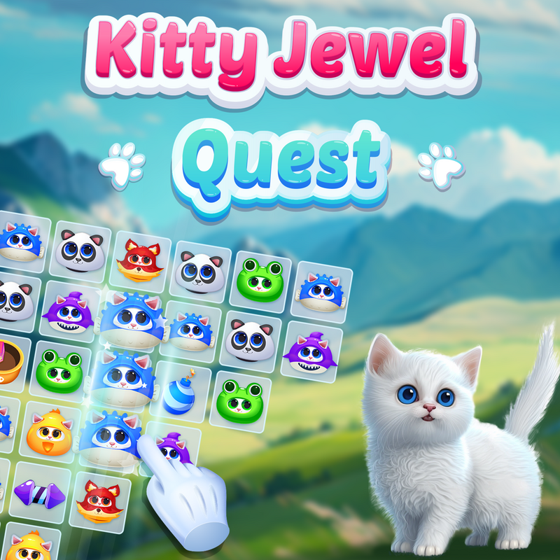 Kitty Jewel Quest - Match-3 puzzle game thumbnail