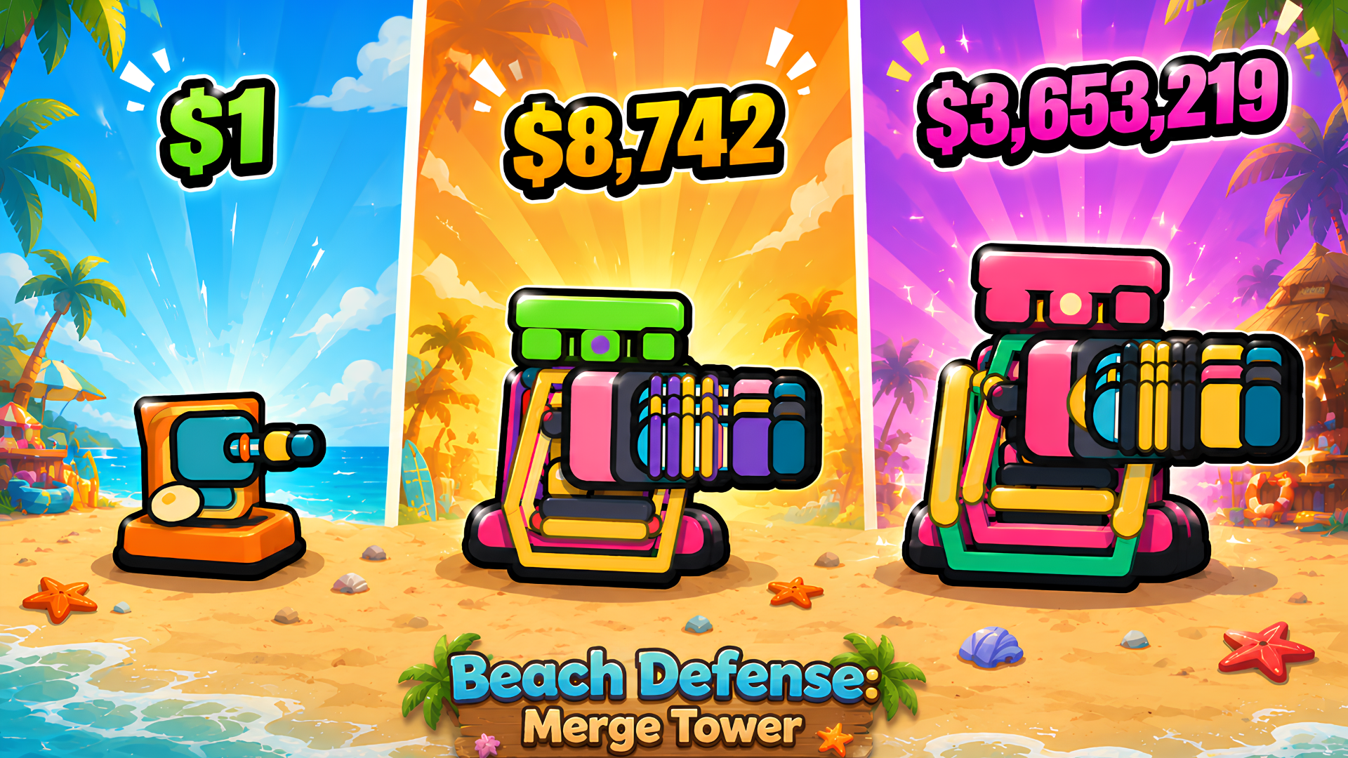 Beach Defense: Merge Tower