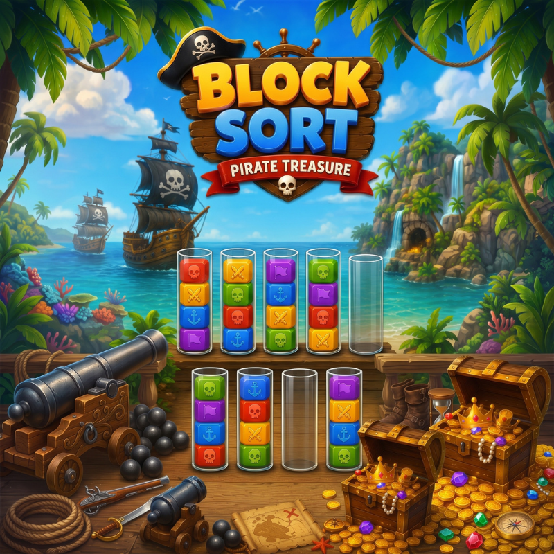 Block Sort Pirate Treasure - Logic Puzzles puzzle game thumbnail