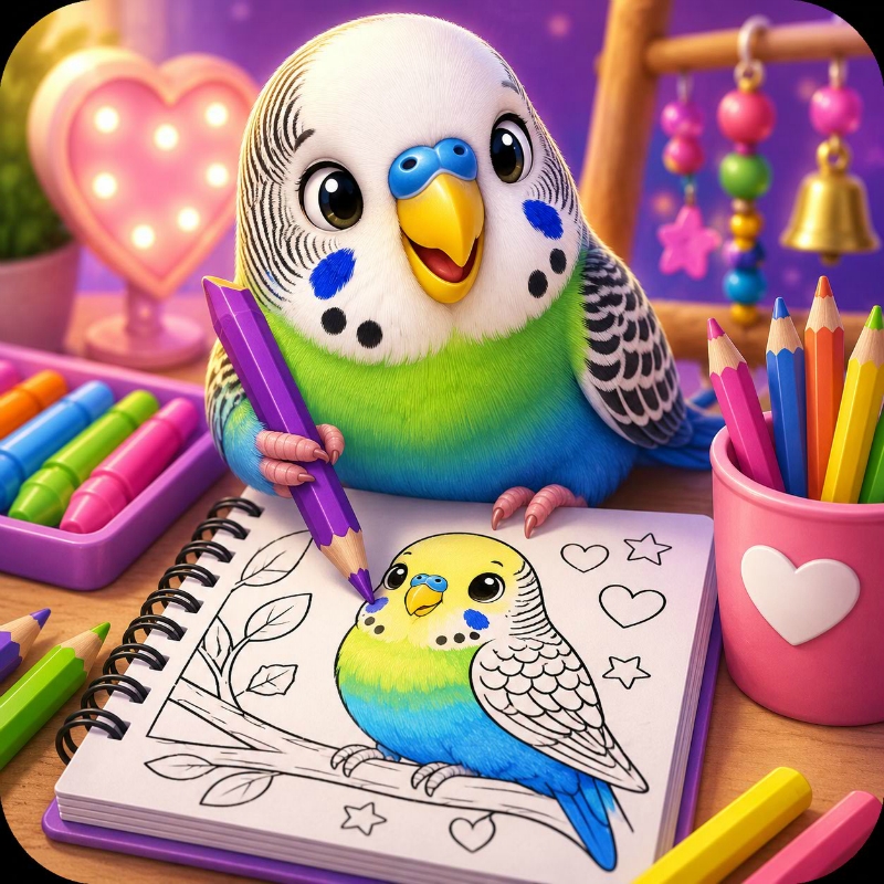 BTS Budgie Coloring Book