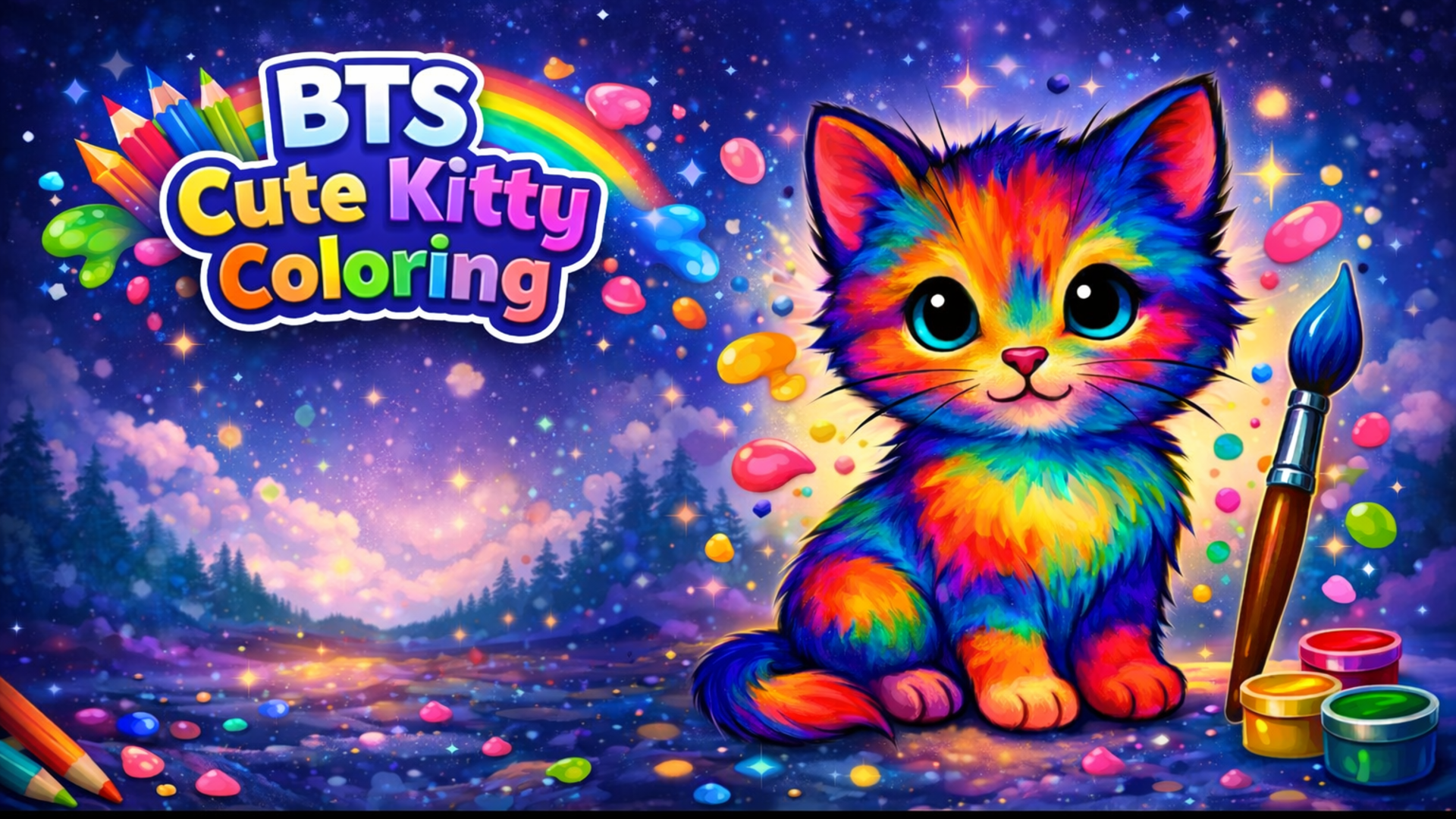 BTS Cute Kitty Coloring cover art
