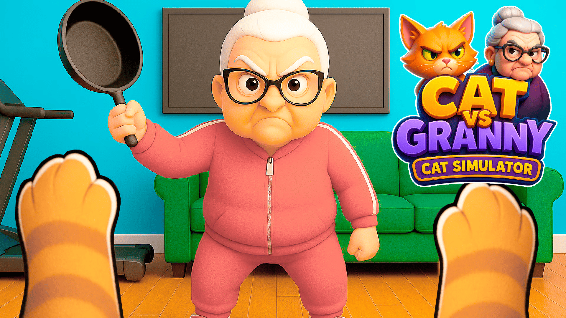Cat vs Granny. Cat Simulator game artwork
