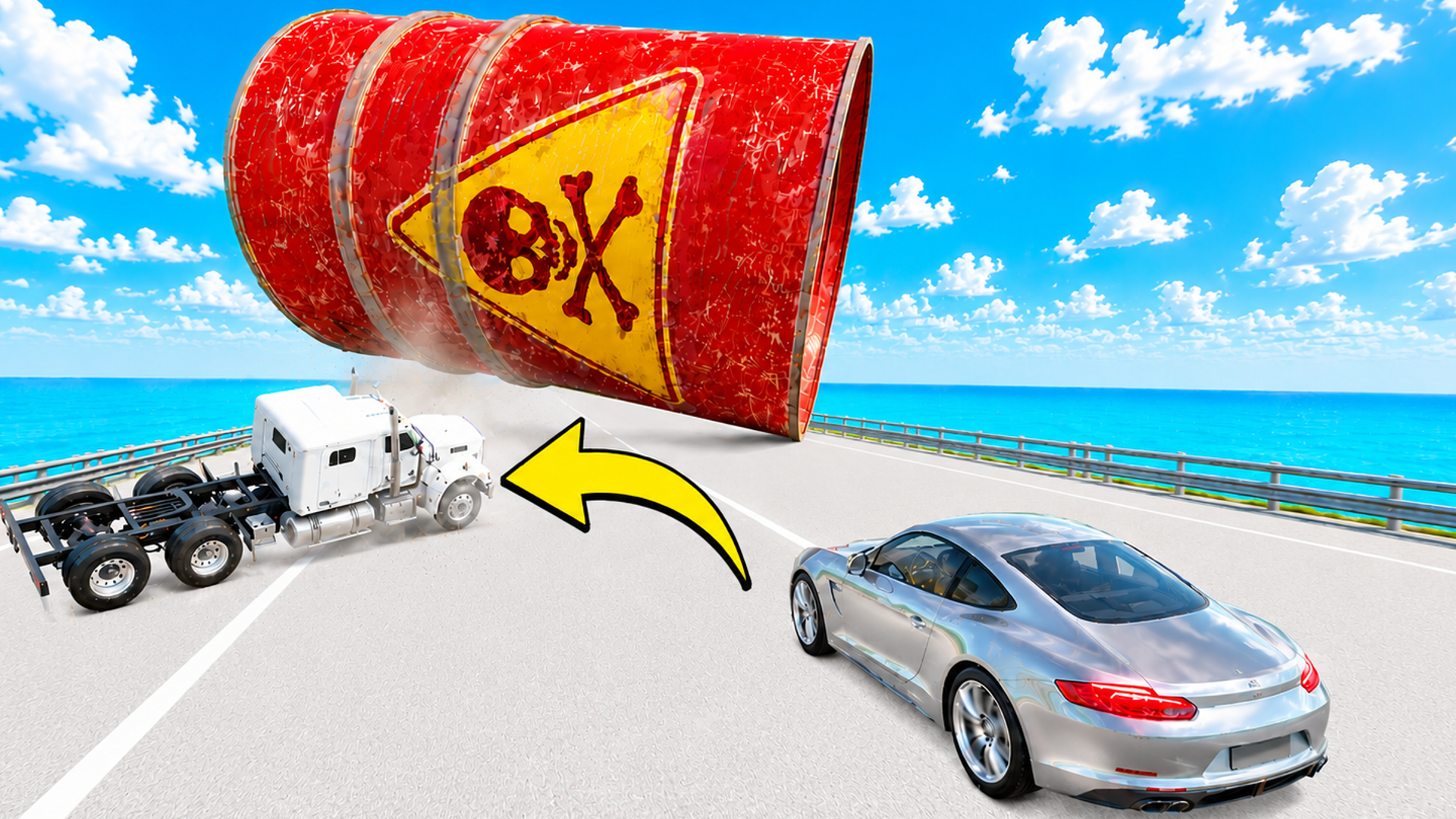Cheat cars against barrels