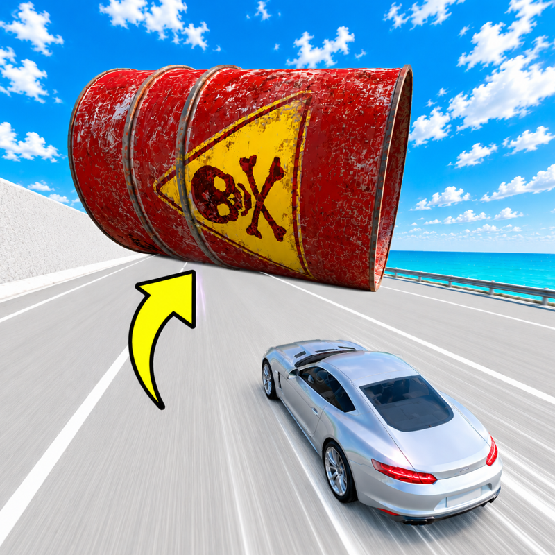 Cheat cars against barrels
