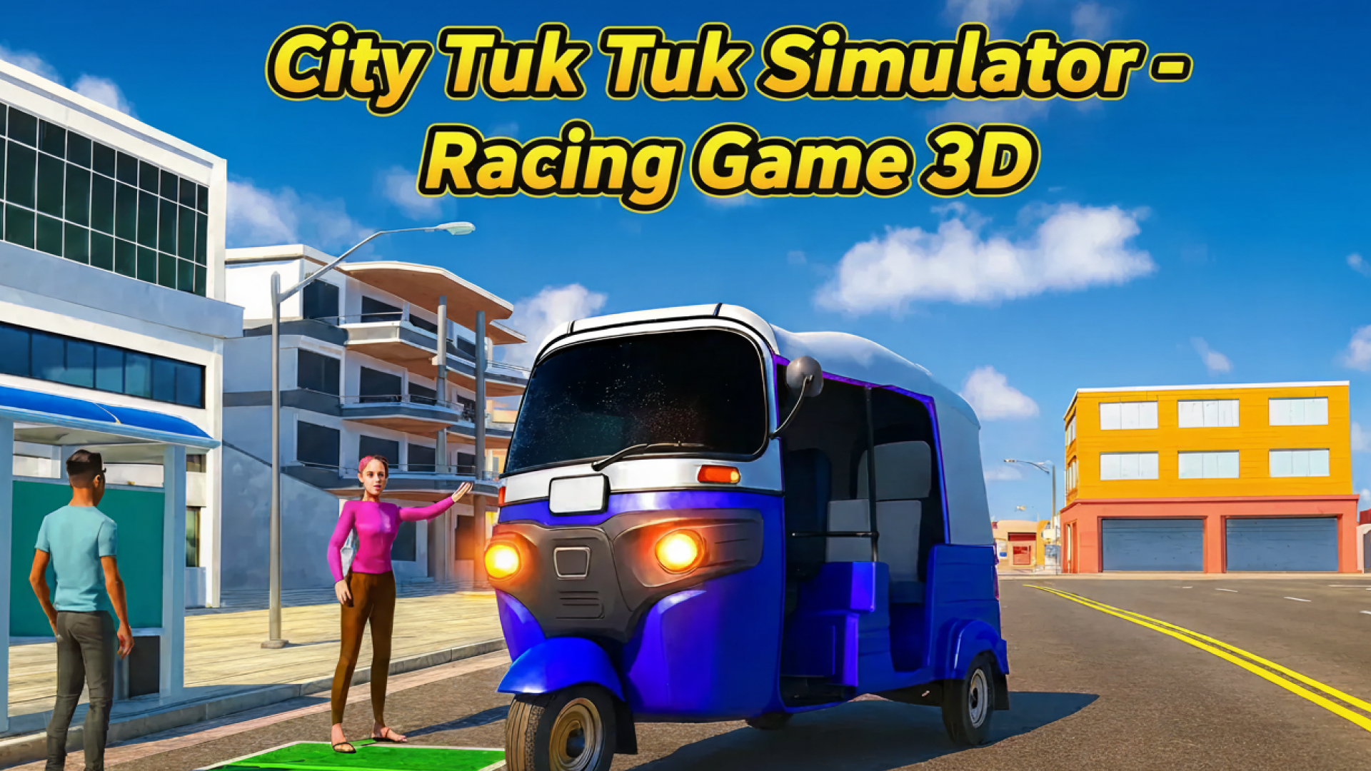 City Tuk Tuk Simulator: Racing Game 3D kapak resmi