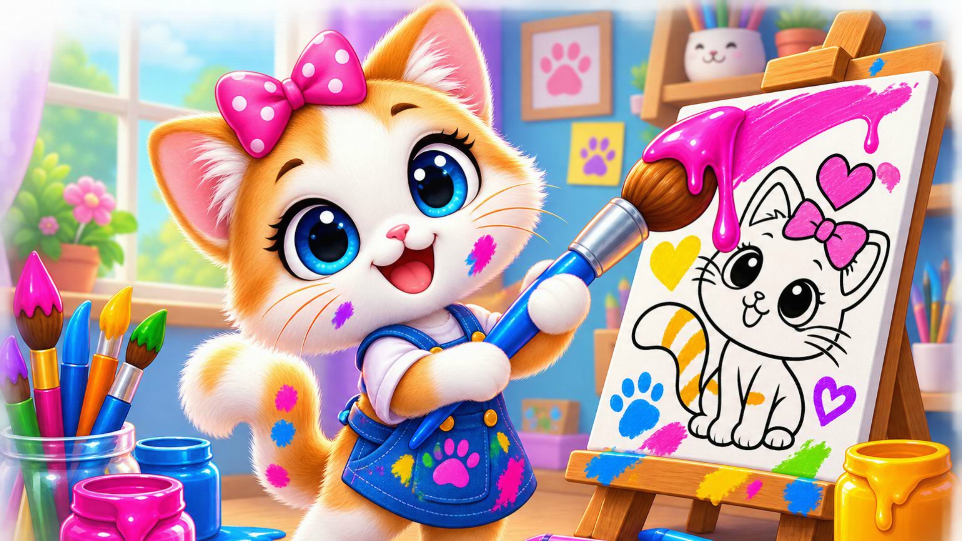Cute Cat Coloring Book cover art