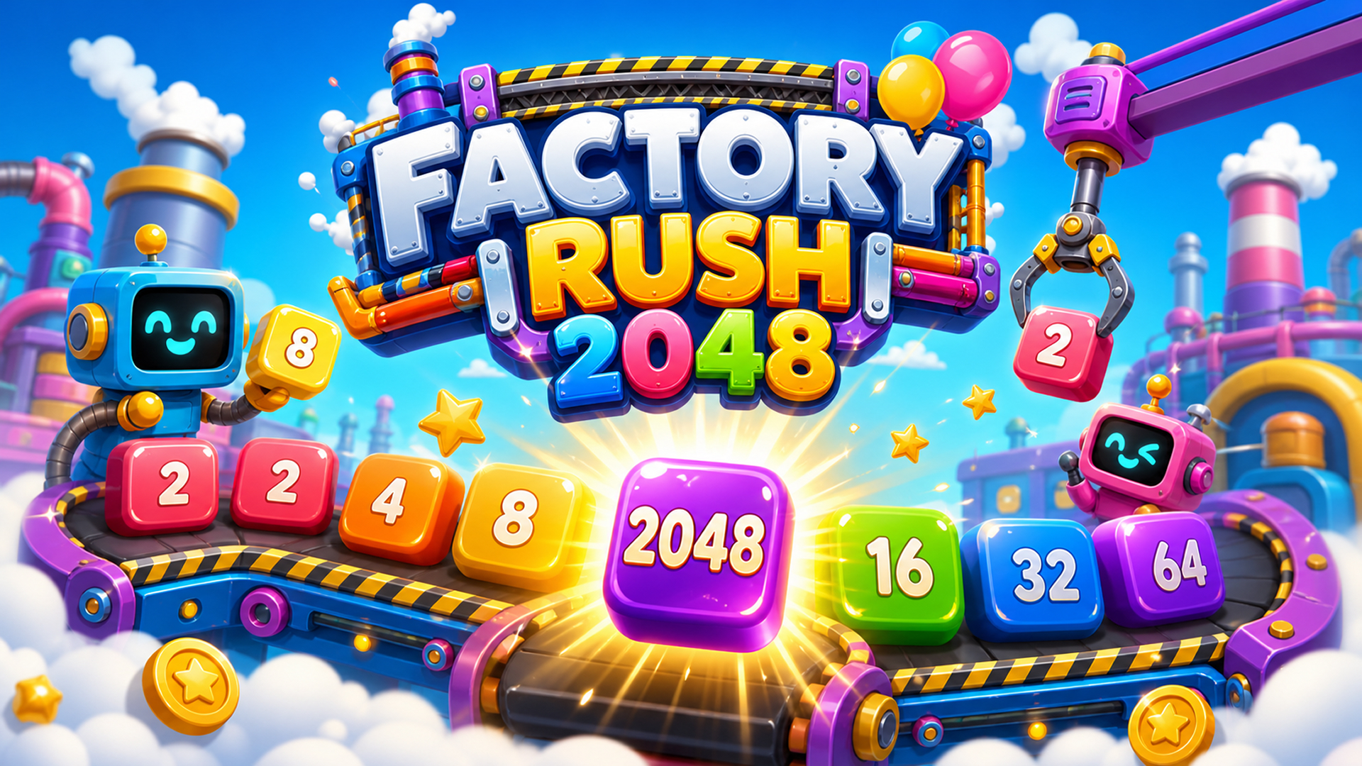 Factory Rush: 2048 Merge