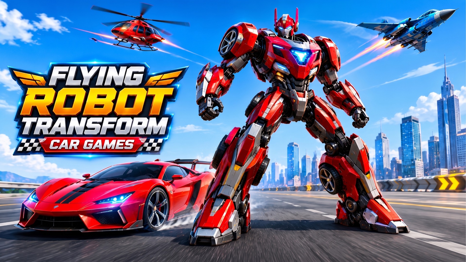 Flying Robot Transform Car Games
