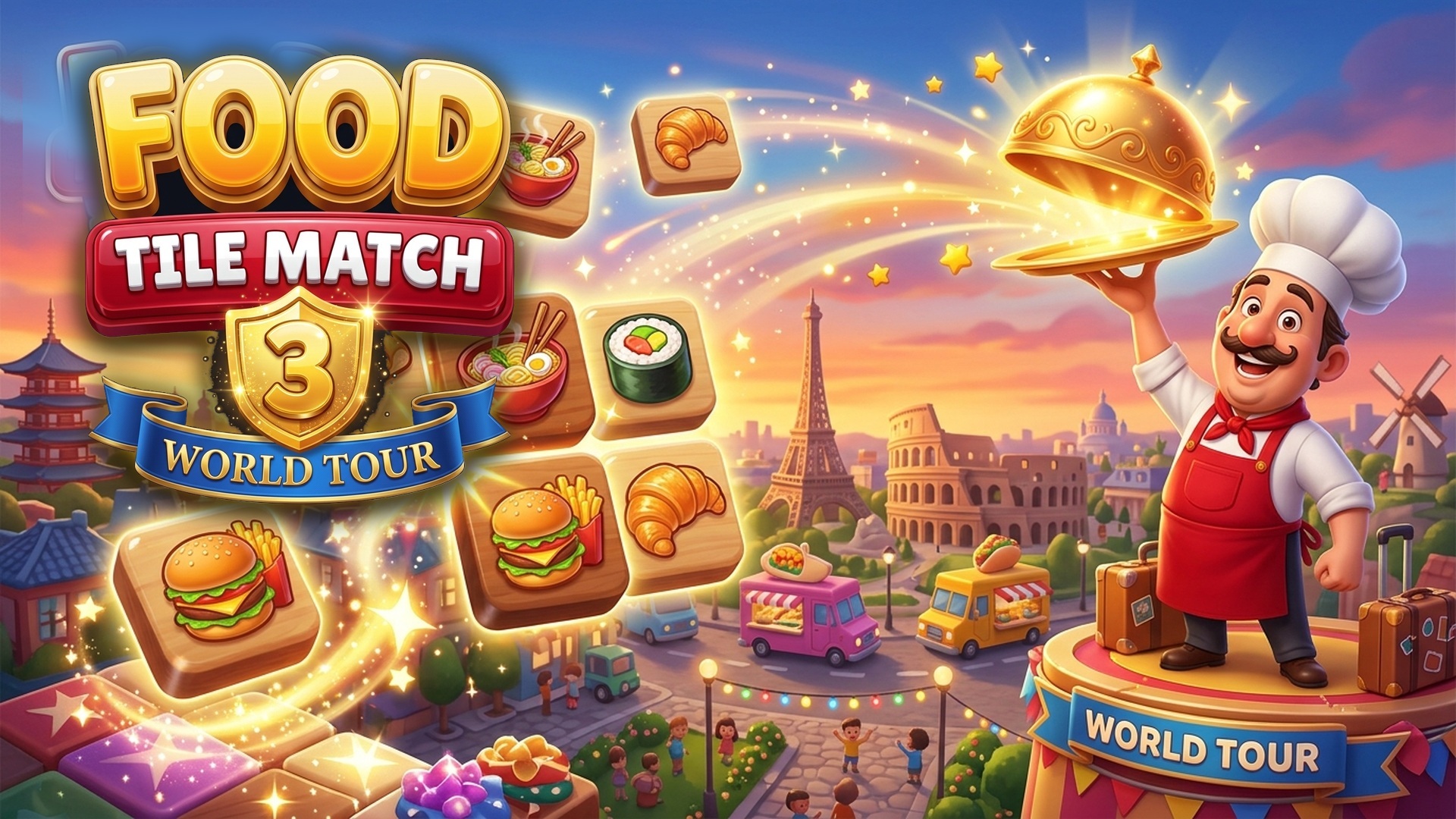 Food Tile Match 3: World Tour