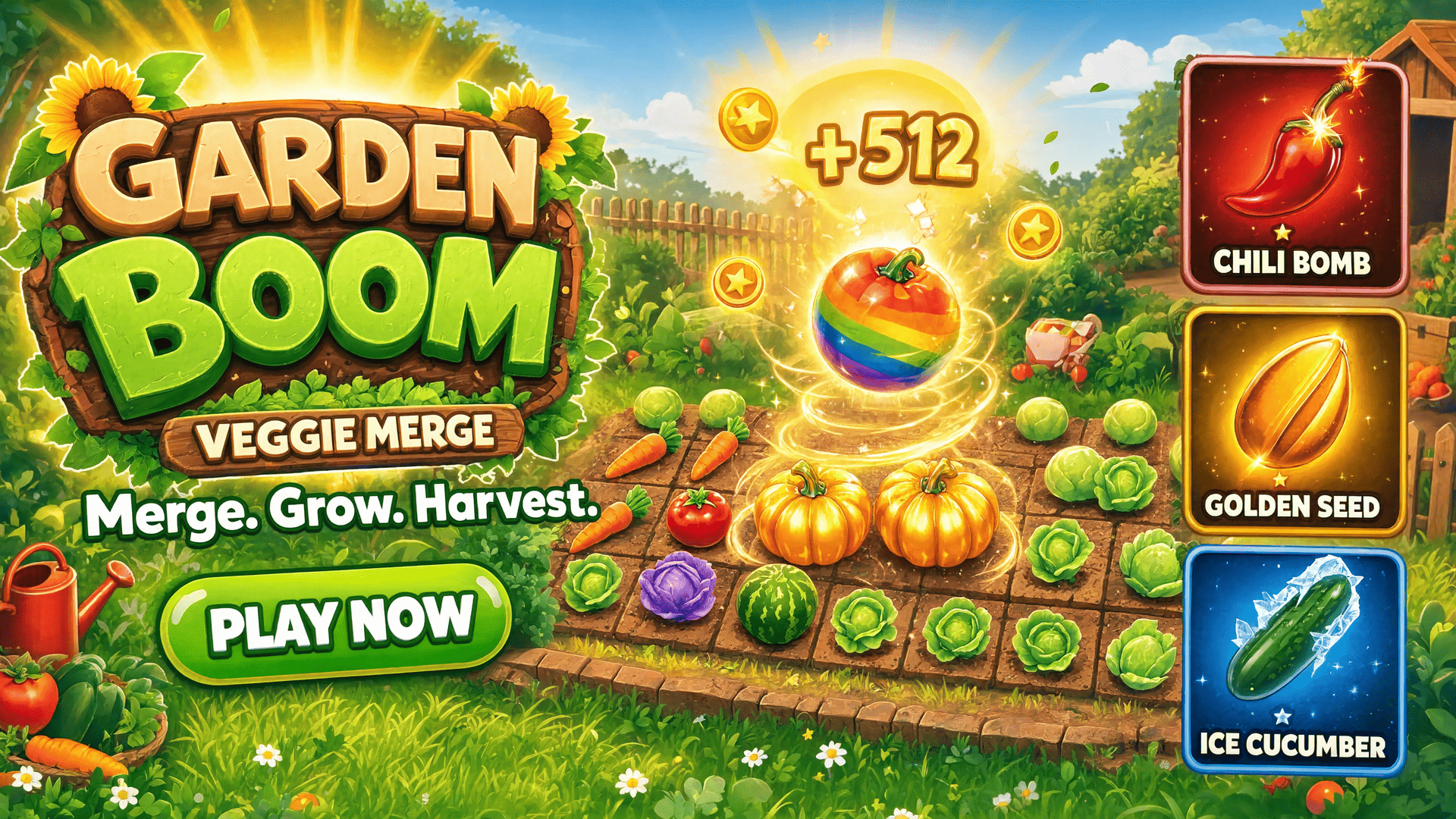 Garden Boom: Veggie Merge