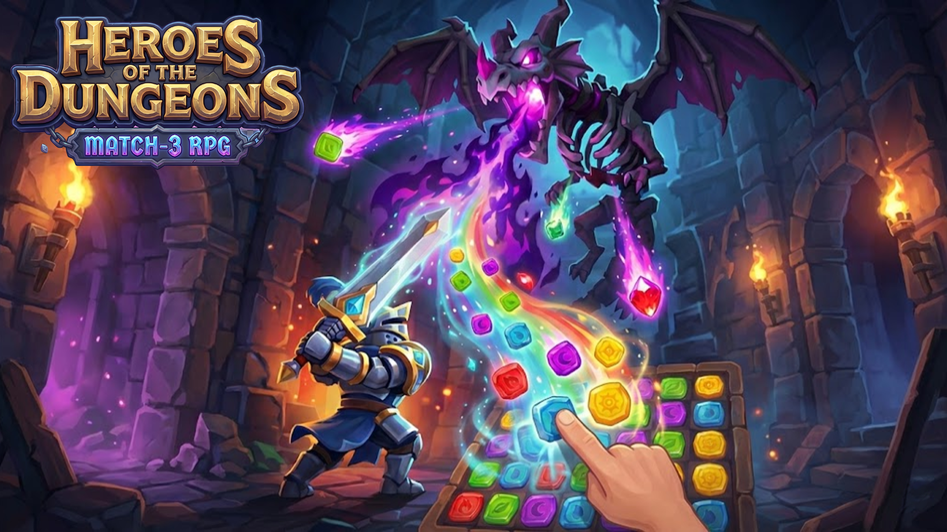 Heroes of the Dungeons: Match-3 RPG cover art