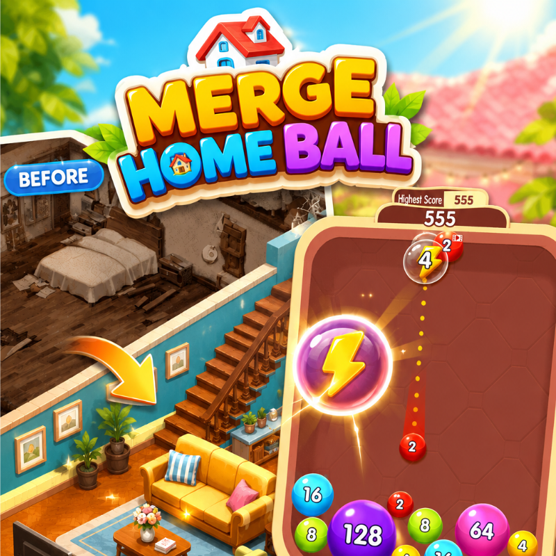 Merge Home Ball 2048 - Match-3 puzzle game thumbnail