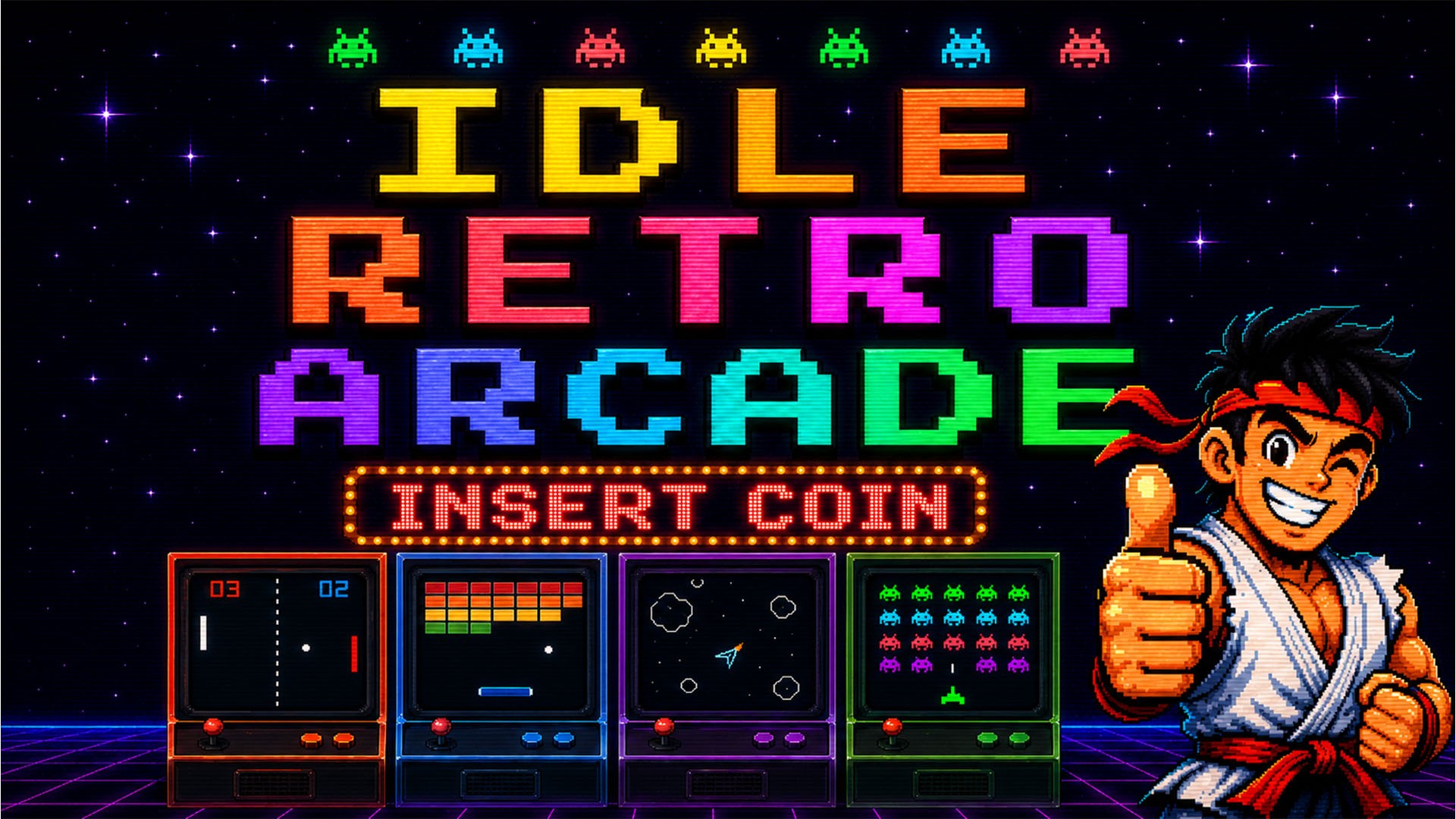 Arte da capa de Idle Retro Arcade