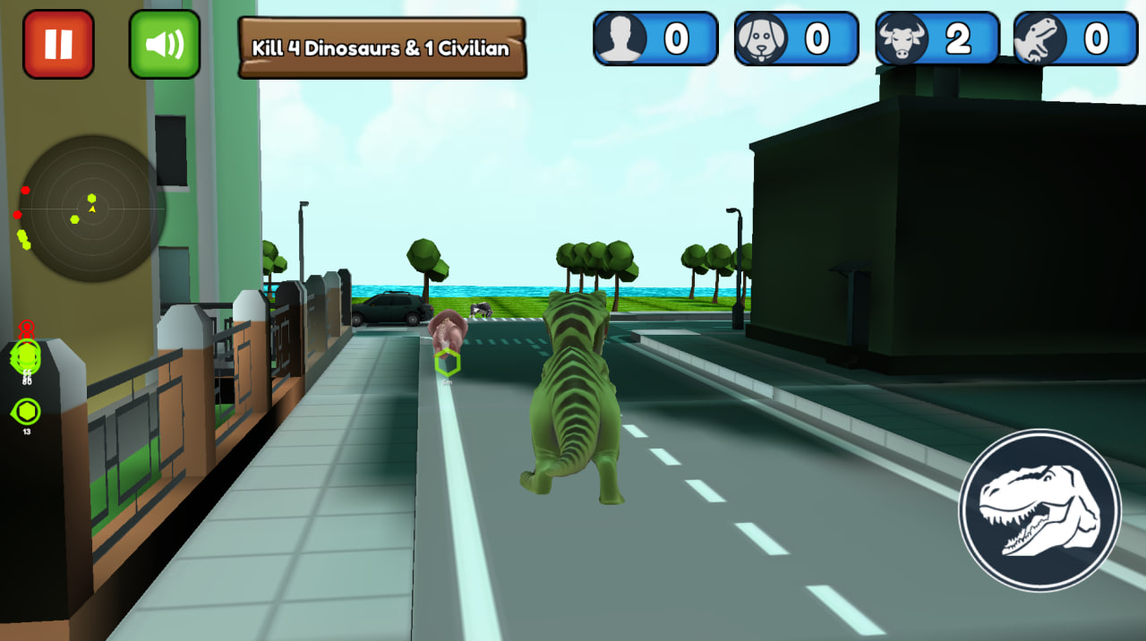 Jurassic Dinosaur Rampage Game screenshot 1