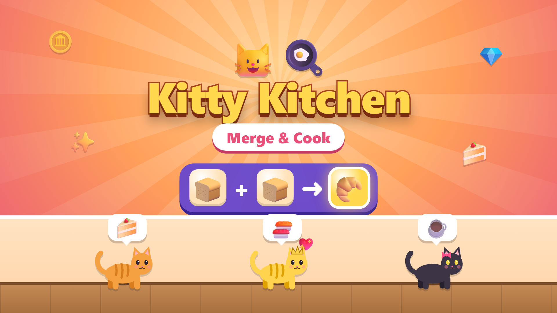 Kitty Kitchen: Merge & Cook kapak resmi