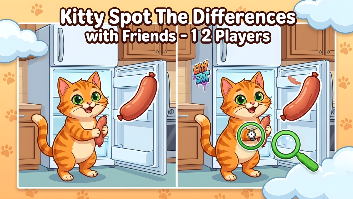 Imagen de portada de Kitty Spot The Differences with Friends - 1 2 Players