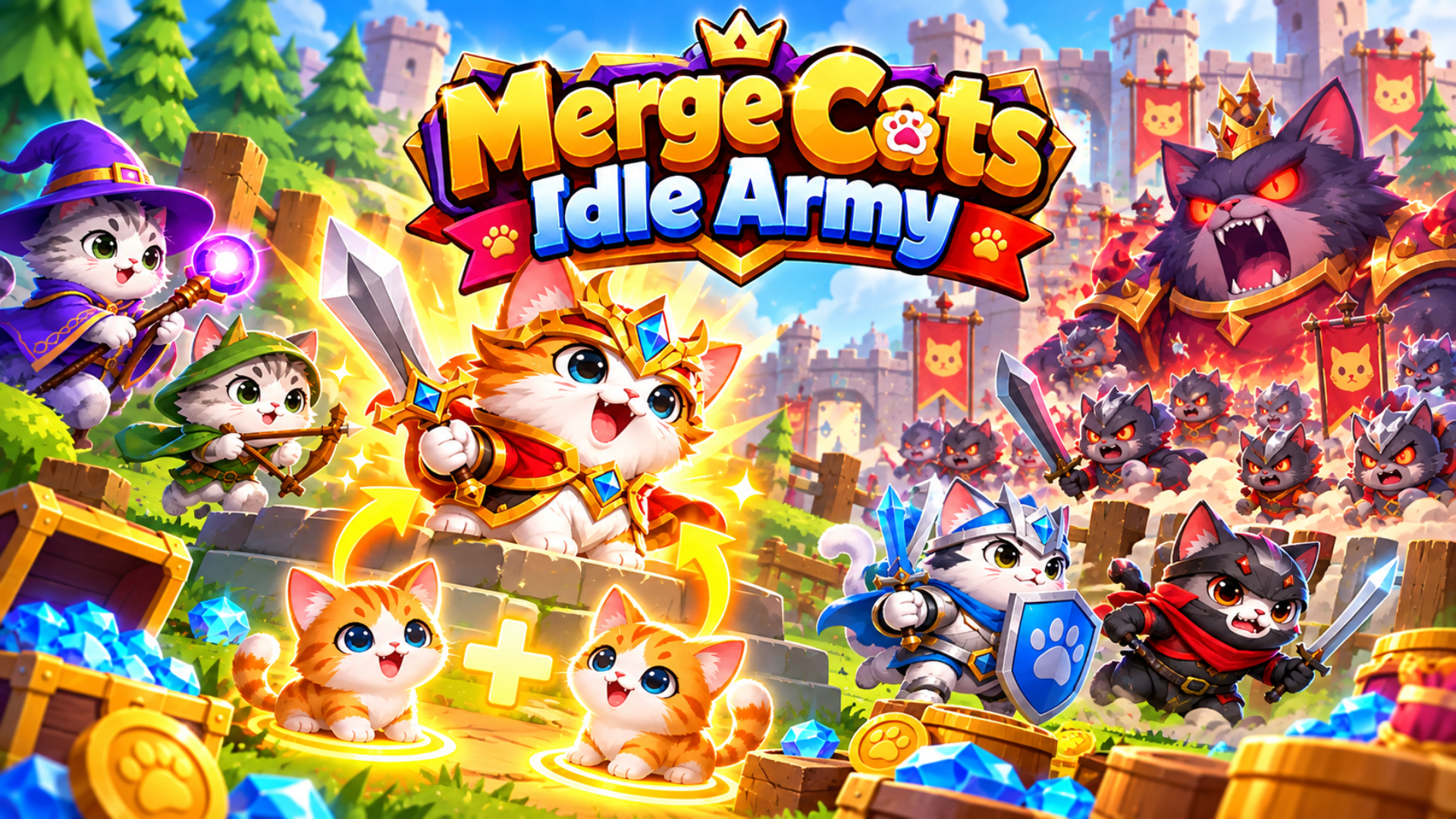 Merge Cats Idle Army