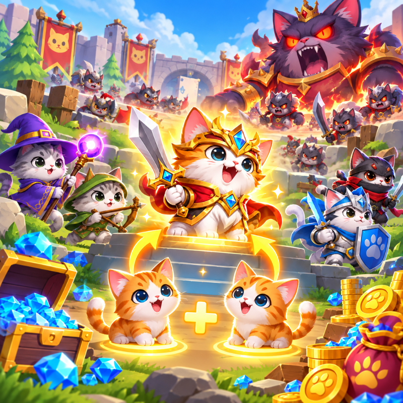 Merge Cats Idle Army game thumbnail