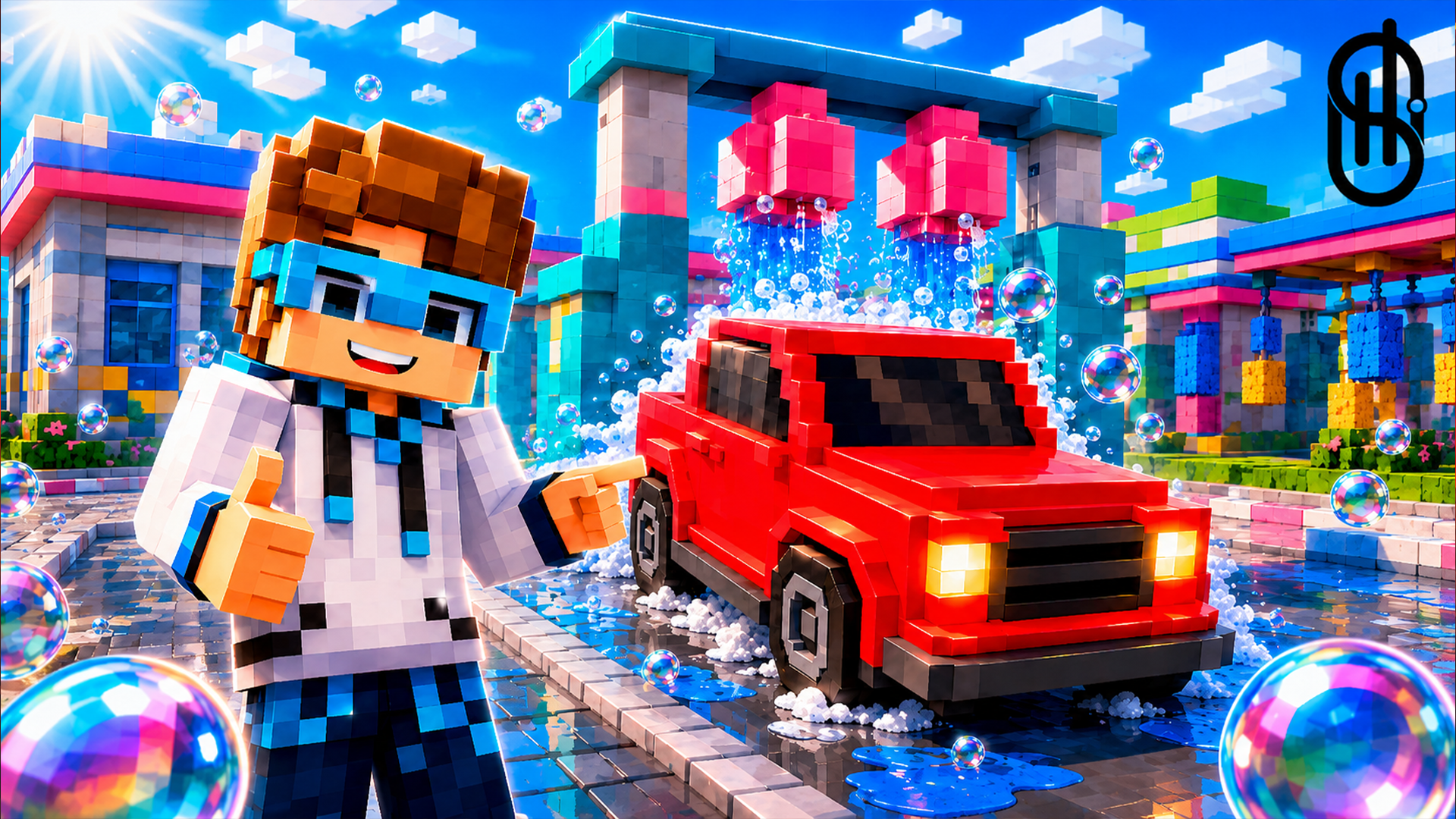 Arte da capa de Mine Obby 3D: Car Wash Tycoon