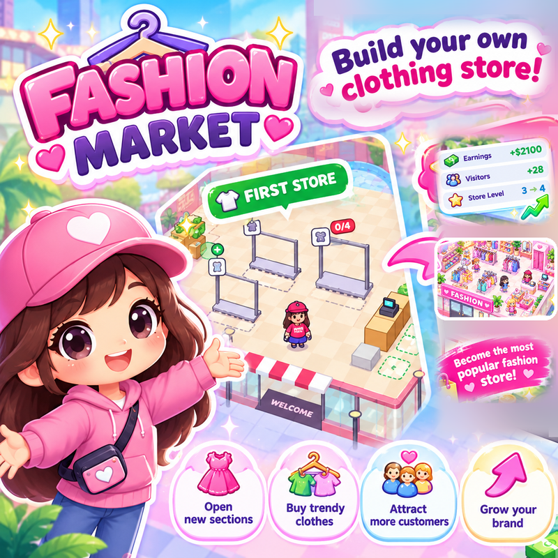 My Fashion Market: Idle,Tycoon