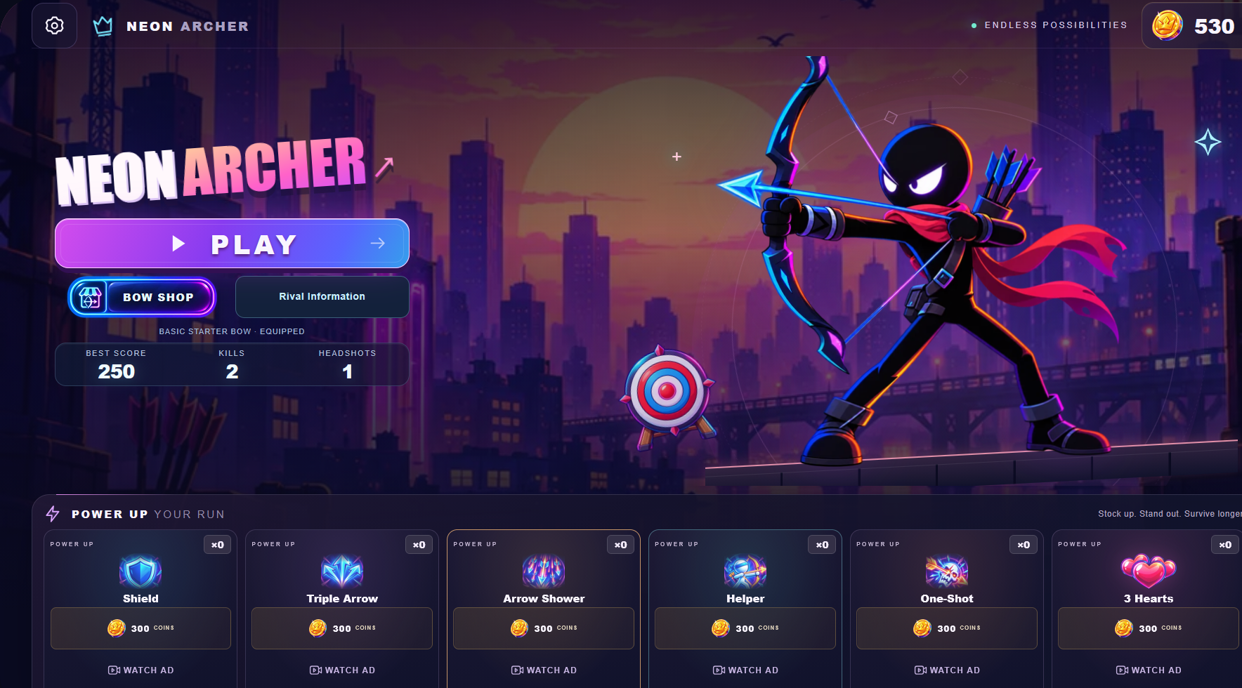 Neon Archer screenshot 2