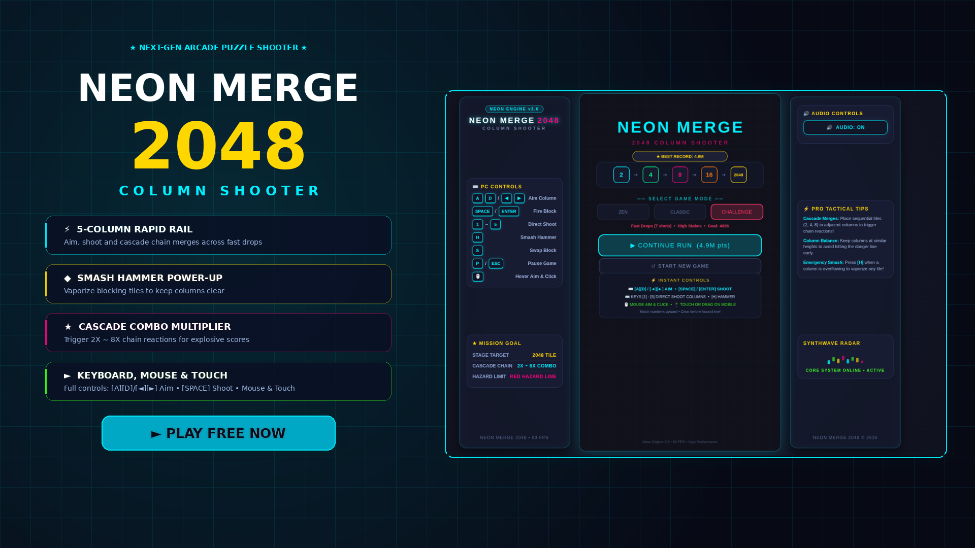 Neon Merge 2048 cover art