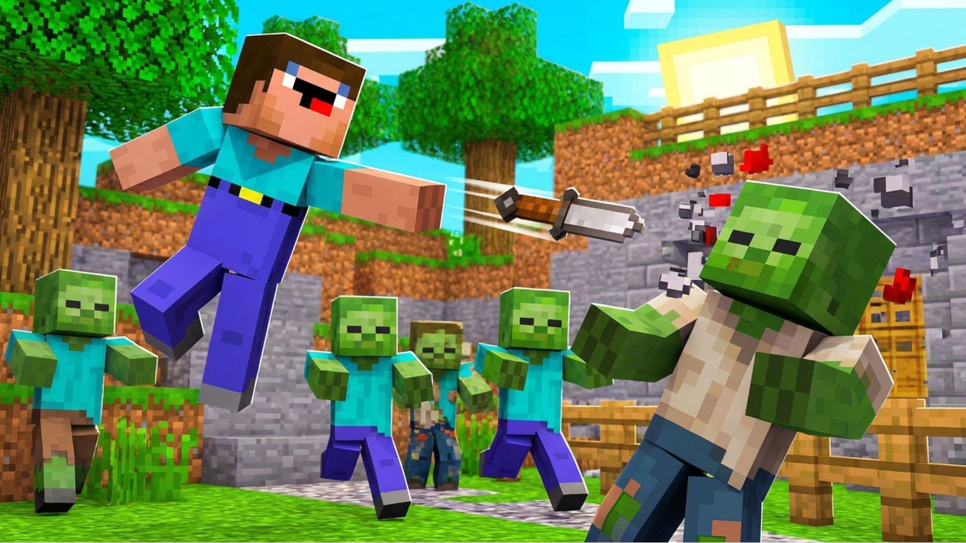Noob is a knife thrower against zombies