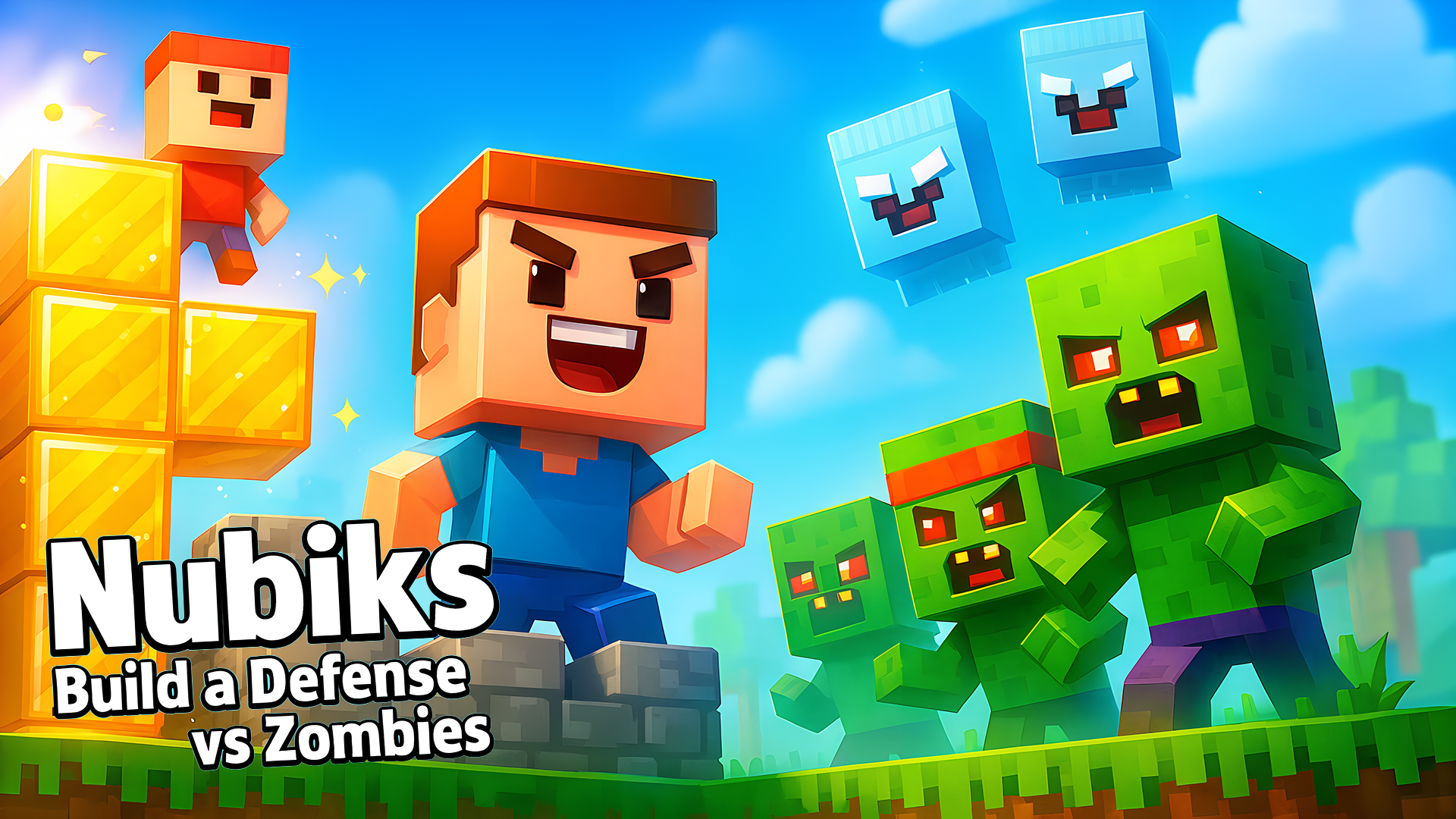 Nubiks build a defense vs zombies