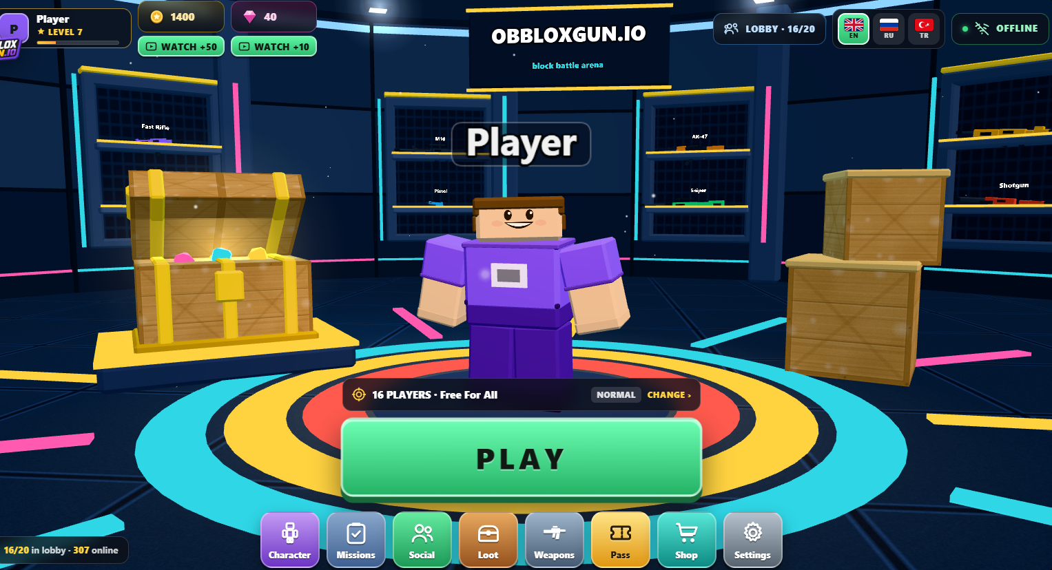 ObbloxGun.io 3D FPS Shooter screenshot 1