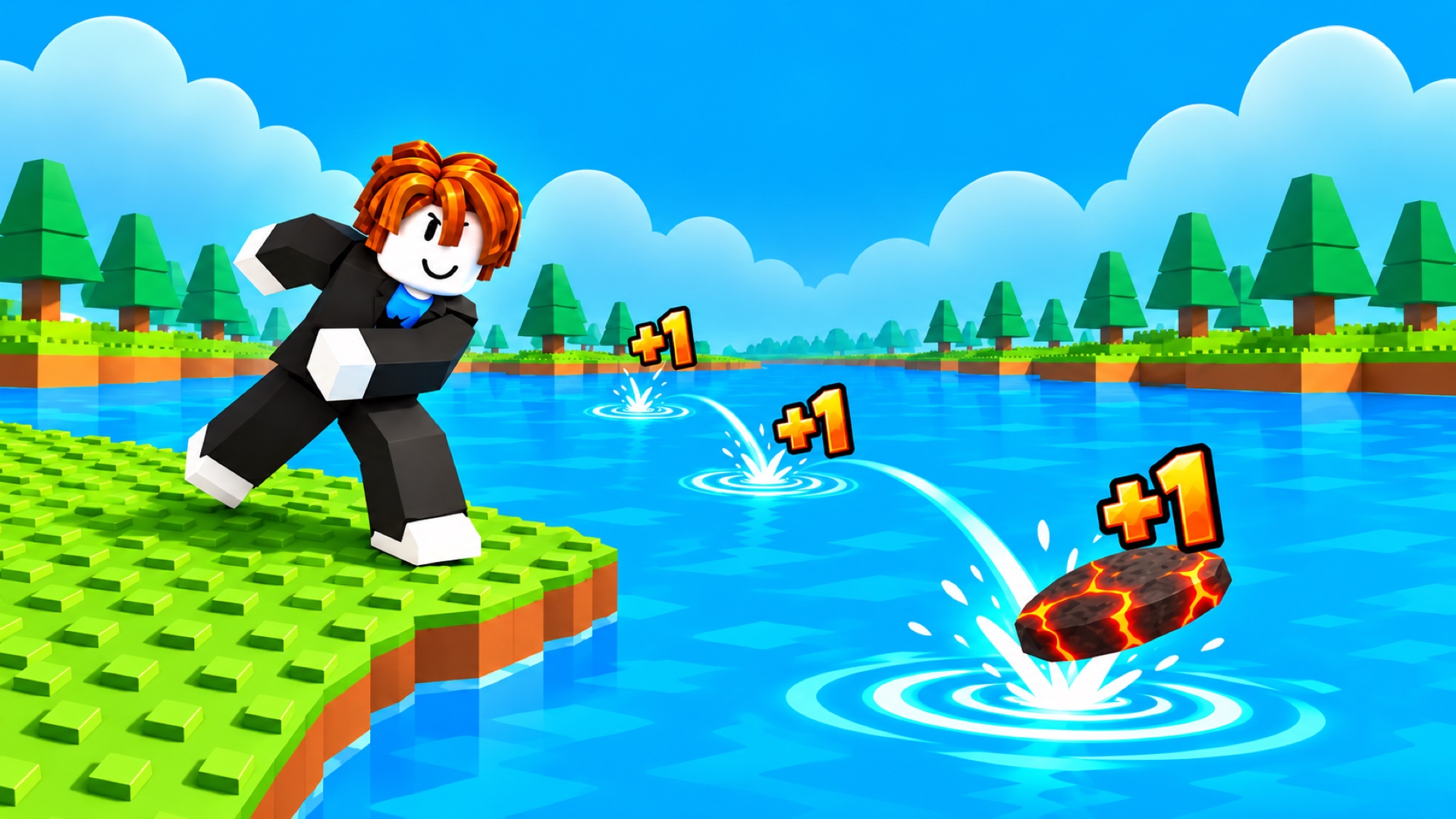 Obby: +1 Stone Skipping