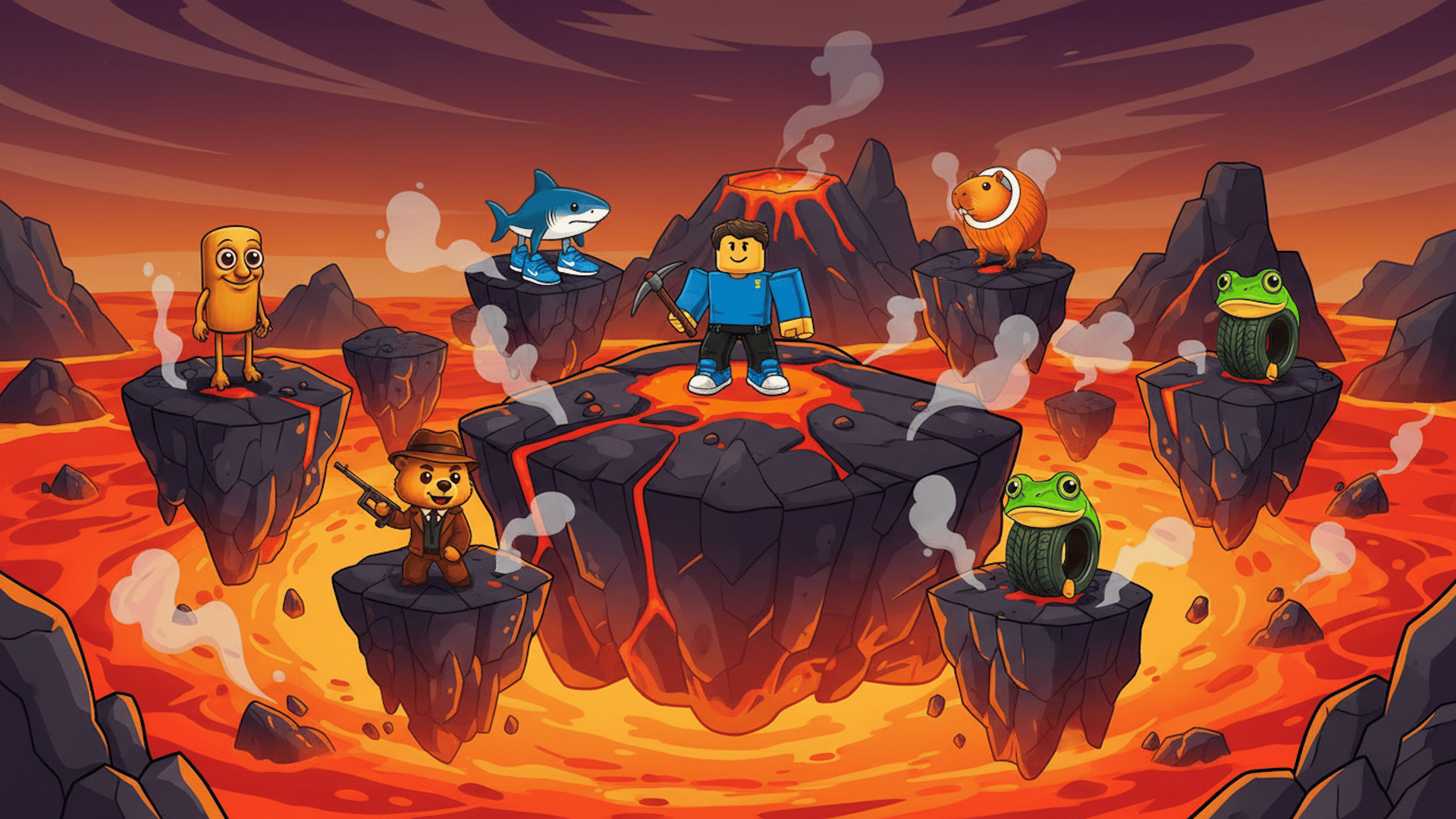 Obby: Brainrot escape from Lava