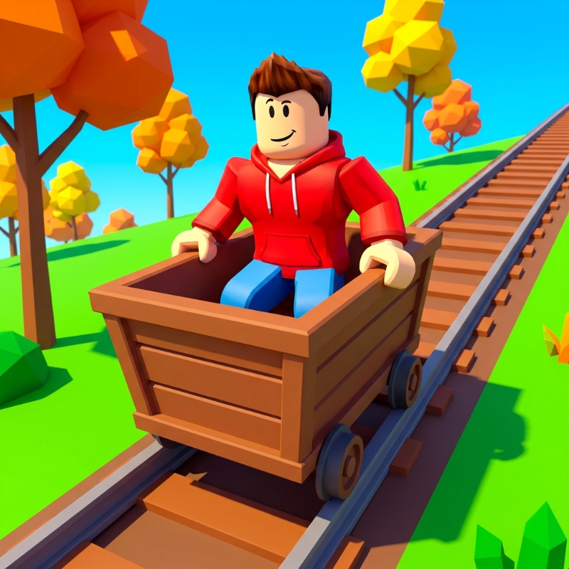 Obby: Climb Up and Slide Down on Minecarts