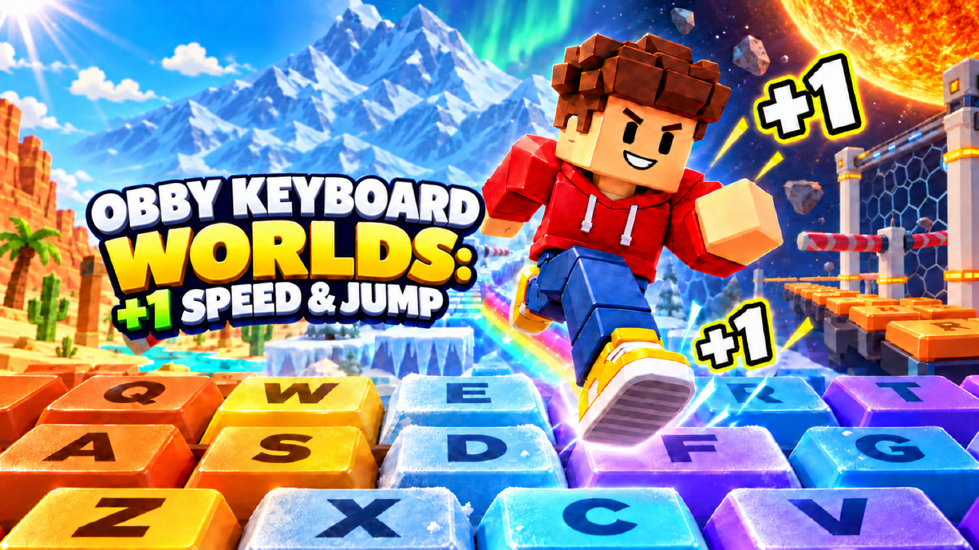 Obby Keyboard Worlds: +1 Speed & Jump cover