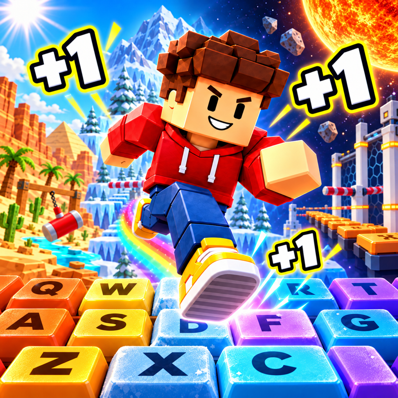 Obby Keyboard Worlds: +1 Speed & Jump game thumbnail