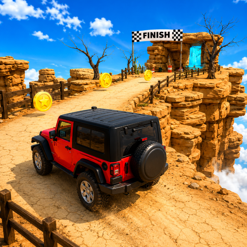 Offroad Jeep Driving Mountain Climb