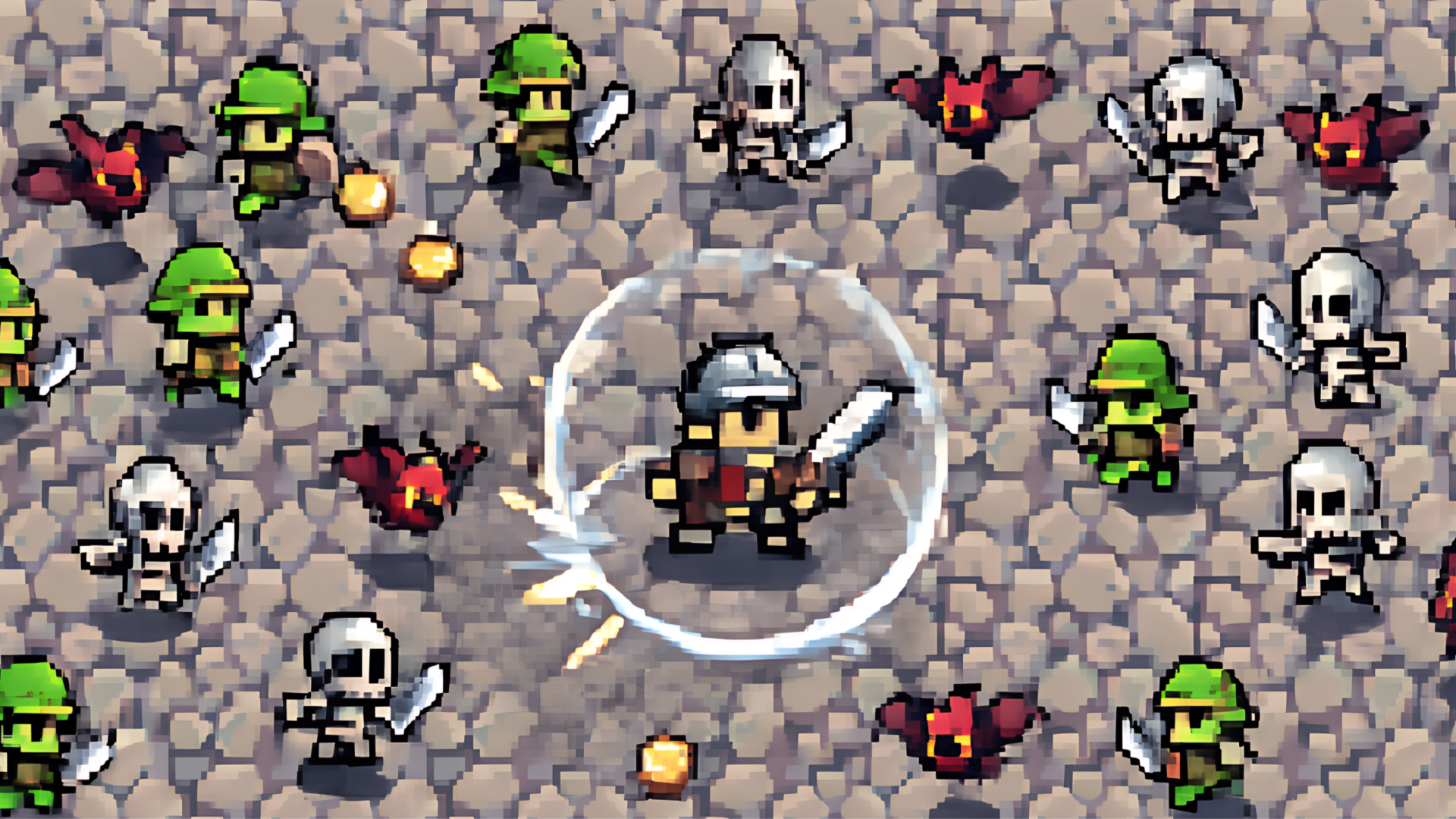 Pixel hero survivor game artwork