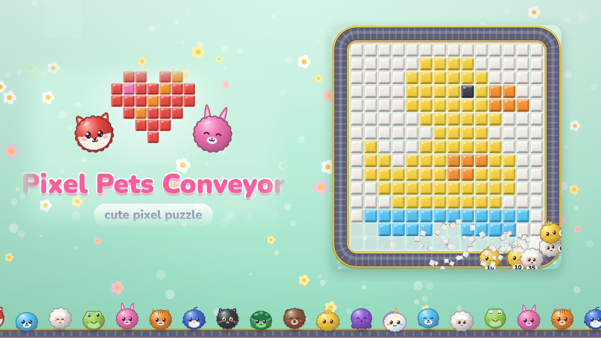 Pixel Pets Conveyor: Cute Puzzle