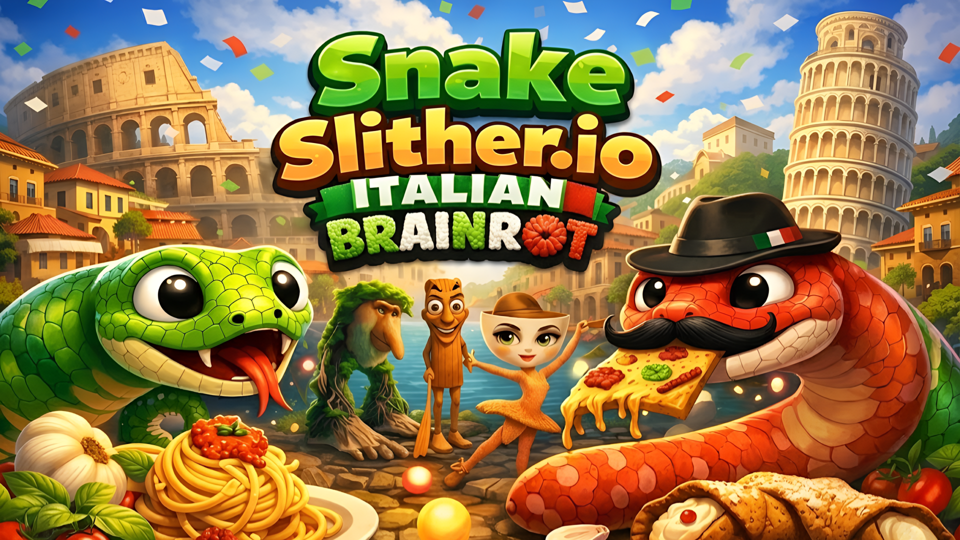 Arte da capa de Snake Slither.io Italian Brainrot