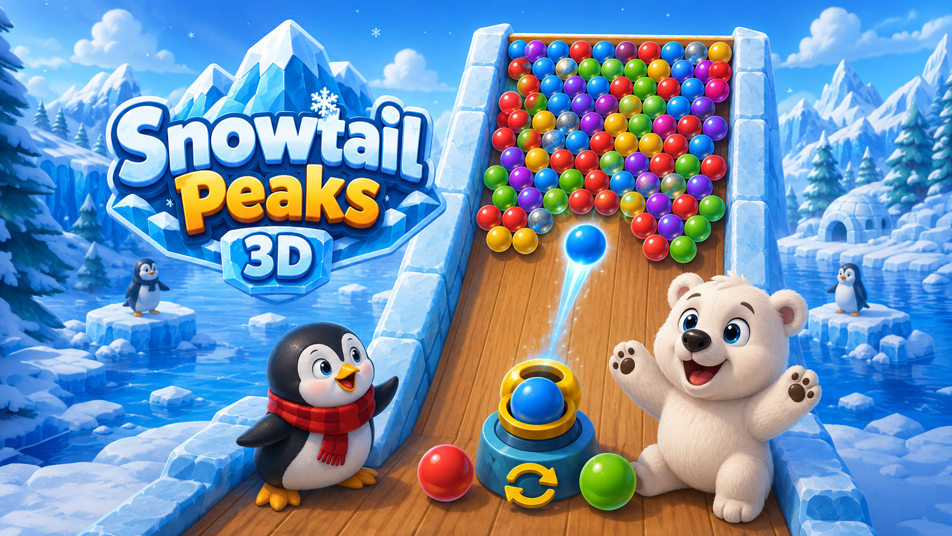 Arte da capa de SnowTail Peaks: 3D bubble pop adventure