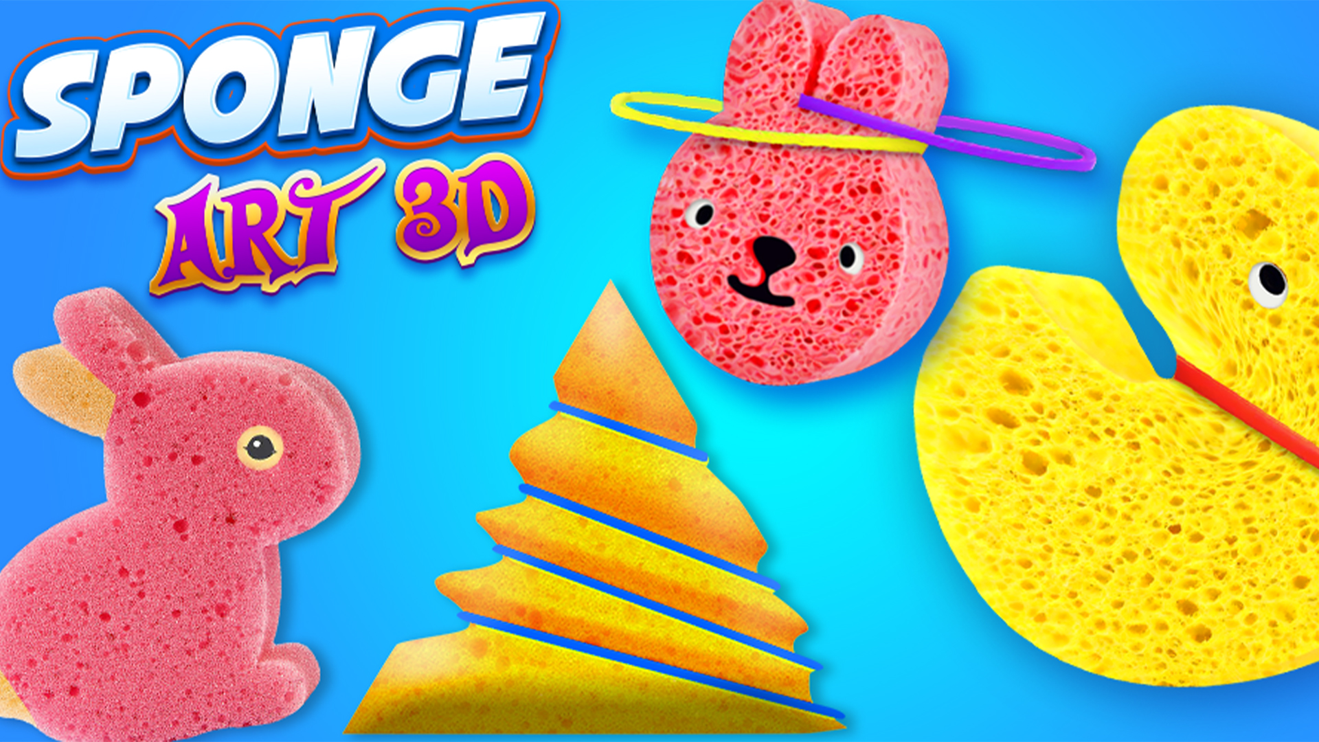 Arte da capa de Sponge Art 3D Rubber Band Game