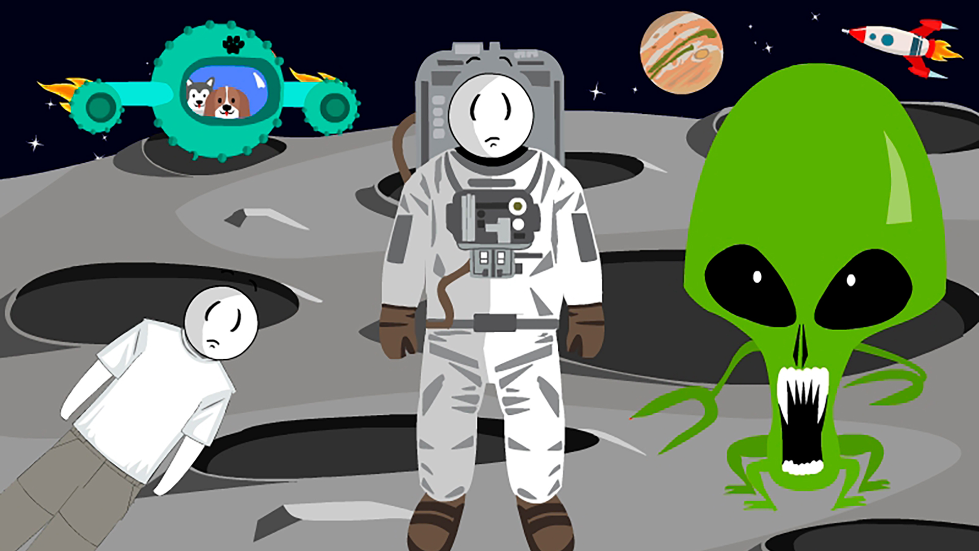 Arte da capa de Stickman in space