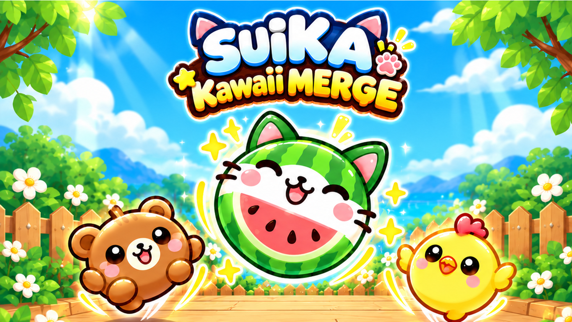 Suika Kawaii Cat Merge game